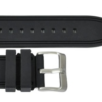 JD143 Bracelet en silicone noir unisexe 20 mm pour montre connectée, sport, élastique, souple, durable, léger, résistant à l'eau, respirant, réglable