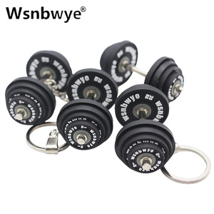 Phòng Tập Thể Dục Phụ Kiện Bền Cố Định Tay Vibrant Quà Tặng Tập Thể Dục Thông Tư Barbell Keychain Tùy Chỉnh Màu Đen Barbell Set Móc Chìa Khóa - Product Image 4