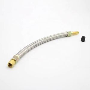 Extension de valve de pneu flexible tressée en acier inoxydable pour camion, bus, camping-car, fourgonnette, voiture, remorque – Adaptateur de valve à accès facile - Product Image 2