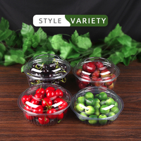 Usine En Gros En Plastique Transparent Boîte De Fruits Pet Bol Pour Salade Transparent Conteneur De Légumes Avec Couvercle Conteneur À Emporter