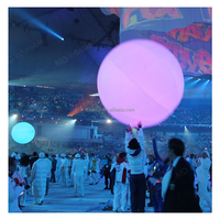 Ballon LED interactif en PVC à changement de couleur tactile, 1m-3m, pour décoration de fête en plein air, grand ballon brillant, boule gonflable géante