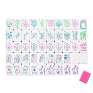 Juego de Fichas de Mahjong Americanas de Lujo Color Rosa, 160 Fichas Estándar de Cuatro Capas, Acrílicas Grabadas, para Noches de Juego con Estilo - Product Image 3