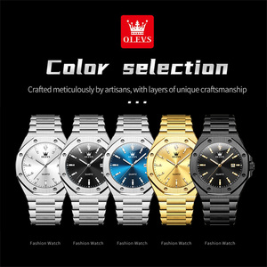 <span class=keywords><strong>Montre</strong></span> pour homme OLEVS 3613 OEM, logo original de luxe, étanche, lumineuse, calendrier, classique, en acier inoxydable, quartz - Product Image 6