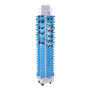 Modern New Fashion Changeable LED Colors Acrylic <strong>Glasses</strong> <strong>Display</strong> Racks with Big Floor <strong>Rotating</strong> Sunglasses <strong>Displays</strong> Wheels - Product Image 1