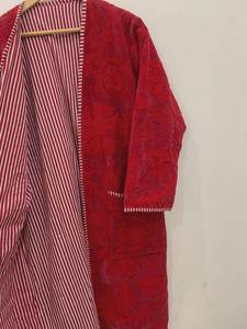 เสื้อแจ็คเก็ตยาวผ้ากำมะหยี่ลายดอกไม้และสัตว์ งานแฮนด์เมด สไตล์ซูซานี แบบอุซเบก พร้อมเข็มขัด สไตล์โบโฮ ระบายอากาศได้ดี ผ้าทออย่างประณีต เสื้อคลุมตัวนอกที่โดดเด่น - Product Image 4
