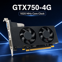 Nouvelle carte graphique GTX750 4 Go GDDR5 128 bits PCI Express DirectX 12 à profil bas pour ordinateur de bureau de jeu DVI VGA avec ventilateur