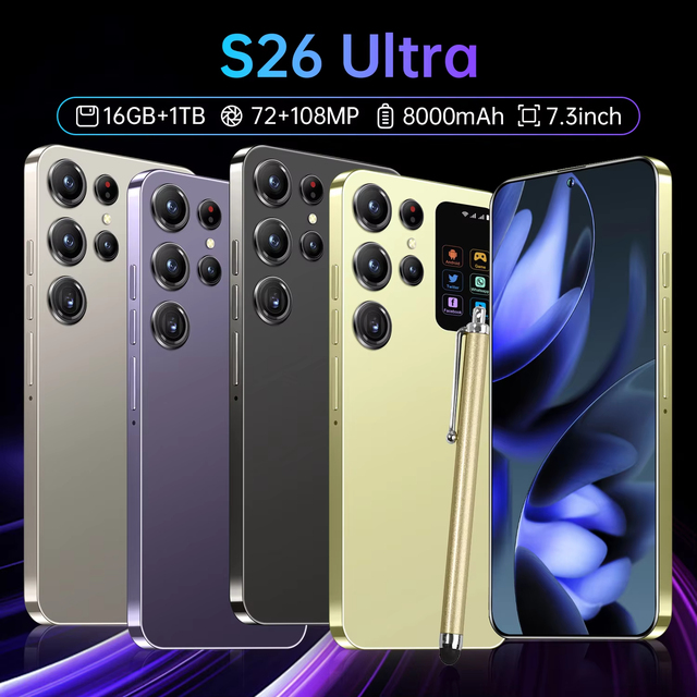 S26 Ultra Smartphones 16GB+1TB 5G Dual Sim Mobile Phone HD Screen French Gaming Global LTE CDMA