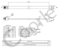 Câble téléphonique plat RJ11 en PVC avec connecteur RJ12, prise modulaire 6P6C, boucle gauche, noir, longueur 300 mm
