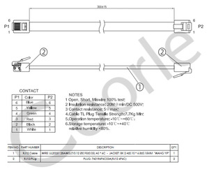 Rj11 Flat PVC cáp điện thoại với RJ12 nối 6P6C <span class=keywords><strong>Modular</strong></span> cắm trái khóa màu đen 300 mét chiều dài - Product Image 3
