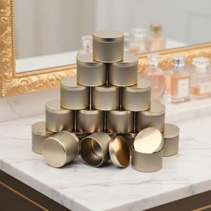 Pot à bougie de luxe en métal vide, personnalisé, en gros, 12 oz, 14 oz, 8 oz, doré, avec couvercle et emballage en boîte - Product Image 6