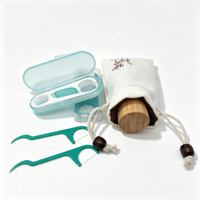 Fil dentaire biodégradable en PLA de maïs, couleur naturelle, haleine fraîche, avec flacon en verre, OEM, pour l'hygiène bucco-dentaire familiale - Vente chaude