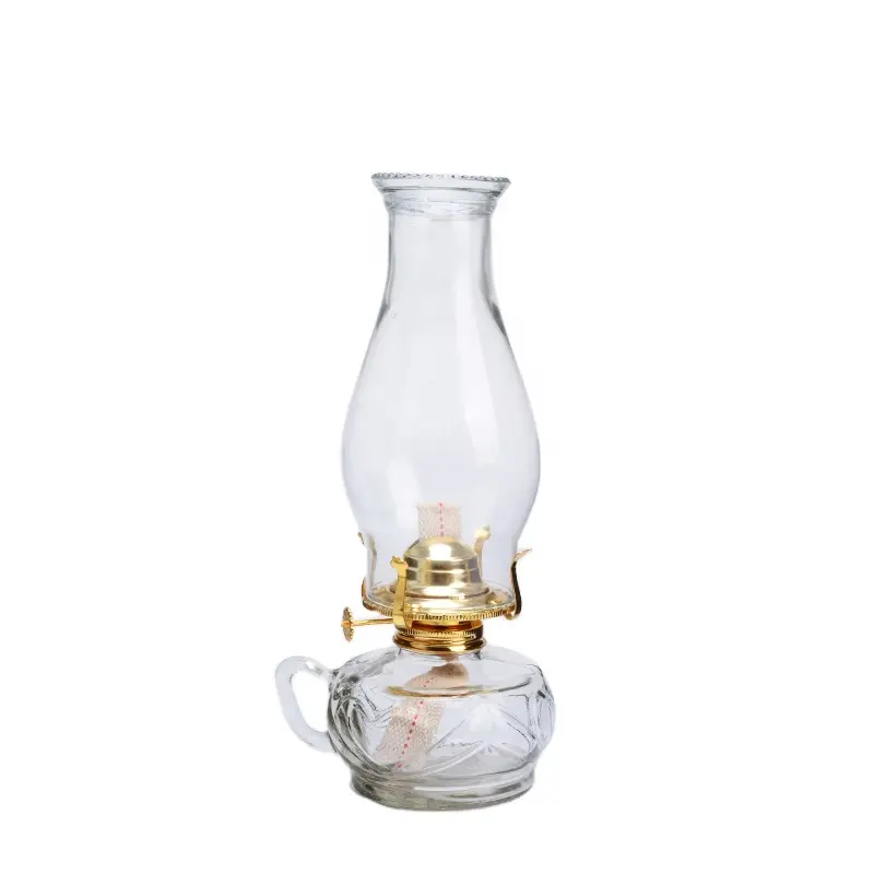 Lampe en verre à huile, vintage, pot vide personnalisé en osier