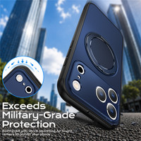 Funda Magnética para Teléfono con Textura de Tela Tejida para iPhone 18 17 16 15 Pro Max 360 °   Soporte de Anillo Giratorio Antihuellas para Teléfono