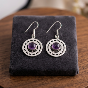AAA Quality <b>Silver</b> <b>Drop</b> <b>Earrings</b> Amethyst Gemstone Handmade Bohemian Style Women's Jewelry Gift Bulk Wholesale - Product Image 2