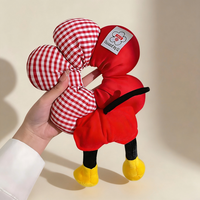 Mignonnes pinces à cheveux en peluche de souris Kawaii avec fleur, élastiques à pois et à carreaux, accessoires de mode pour cheveux