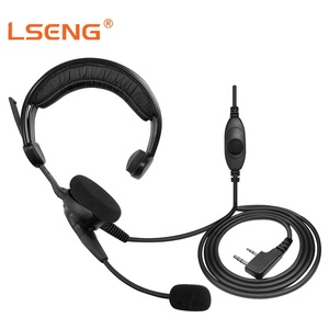 Micro-casque LSENG unilatéral avec micro-boom ENC et PTT intégré 2 broches K pour talkie-walkie Kenwood TK, idéal pour la sécurité et la <span class=keywords><strong>patrouille</strong></span>, 95 cm - Product Image 1