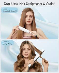 نتائج الصالون الاحترافية 2 في 1 جهاز فرد الشعر مجعد مكواة خزان سريع 10 ثواني تسخين شعر استقامة - Product Image 5