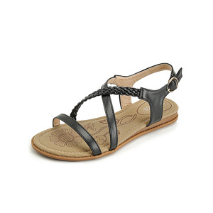 Flat Sandals Women Summer Open Toe Floral Pattern PU Upper Breathable Rubber Outsole Fashion Trend Buckle Closure wholesale - Product Image 3