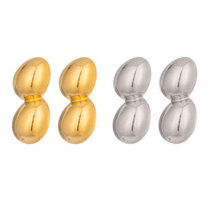 Pendientes de Bola Doble de Oro de Lujo para Mujer, Joyería a la Moda, Resistente al Agua, Sin Deslustre, Chapados en Oro de 18K, Antialérgicos - Product Image 5