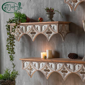 Retro <b>Wall</b> <b>Shelf</b> <b>Floating</b> Wood Display Rack For Living Room Coffee Shop Decor Large Size 80x17x18 Cm - Product Image 4