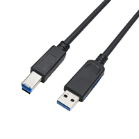Cable USB 3.0 de Alta Velocidad Tipo A a Tipo B de 15 m con Malla de Protección para Escáner 3D con Carga Rápida y Transferencia de Datos