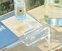 Support de bureau transparent en acrylique pour écran d'ordinateur, support de rangement pour ordinateur portable et téléphone portable