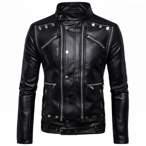 Chaquetas de moto de cuero genuino hechas a medida para hombre Chaqueta de moto de carreras de cuero de nuevo diseño a precio barato - Product Image 1