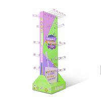 Étagère de présentation au sol moderne, rotative, pliable, portable, en carton durable, avec éclairage LED, pour la vente au détail de jouets et de papeterie
