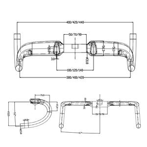 Guidon de route en carbone Barre de repos de <span class=keywords><strong>vélo</strong></span> TT Guidon de course de <span class=keywords><strong>vélo</strong></span> 31.8mm Poignées de <span class=keywords><strong>triathlon</strong></span> en carbone - Product Image 4
