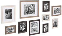 Set Bingkai Foto Kayu Ramah Lingkungan Bergaya Vintage Rustic untuk Kolase Dinding 10 Pcs Bingkai Foto Gaya Farmhouse untuk Digantung