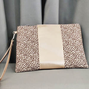 फैशन सूरजमुखी प्रिंट मेकअप बैग चमड़े शाम क्लच महिलाओं भैंस प्लेड तेंदुए प्रिंट बड़े कॉस्मेटिक बैग पर्स - Product Image 5