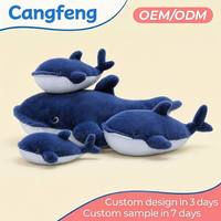 Pabrik OEM ODM Grosir Mainan Boneka Paus Biru Dongker Kawaii, Bantal Hewan Laut Lembut untuk Hadiah Anak, Dekorasi Rumah dan Kamar