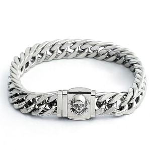 yunnique Stainless Steel Skeleton Chain <b>Bracelet</b> For Men Gift Jewelry <b>Silver</b> Color - Product Image 2