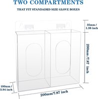 Boîte distributrice de masques en acrylique, support à gants à 2 compartiments, support à masques transparent avec couvercle, rangement mural pour masques jetables en acrylique