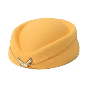 최고 순위 제품 베레모 모자 인기 스튜어디스 모자 도매 모직 의상