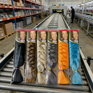 Trenzas Africanas Multicolor al por Mayor, 225g, 82 Pulgadas, 100% Kanekalon Sintético, <span class=keywords><strong>Cabello</strong></span> Pre-estirado para Trenzar, Estilo Weft - Product Image 2
