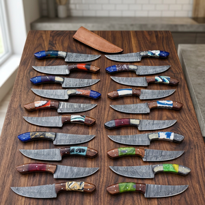Rajput <b>Knives</b> Handcrafted Industrial Grade Damascus Steel Fixed Blade Hunter/Camping Survival <b>Knife</b> Wood <b>Handle</b> Drop Point 23cm - Product Image 3