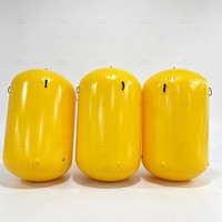 Bouée flottante cylindrique gonflable en PVC avec logo personnalisé, bouée de marquage gonflable jaune pour course de natation en eau libre, événement maritime