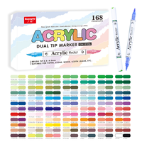 Nouvelle Arrivée – Marqueurs de Peinture Acrylique à Double Pointe, 168 Couleurs, Pointe Pinceau Souple Double, Encre à Base d'Eau pour Peinture sur Roche, Céramique, Papier – Vente en Gros, Personnalisation Usine