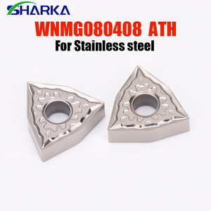 SHARKA WNMG080408 WNMG080404 WNMG080412 <span class=keywords><strong>ATH</strong></span> Plaquitas de Carburo para Torneado Externo Herramientas de Torno Metálico WNMG 080404/080408 - Product Image 1