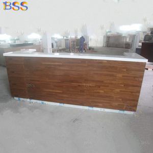 Mostrador de cajero personalizado para tienda de café, uso comercial, alta calidad L, mármol afilado, barra de café de madera, contador de cajero - Product Image 3