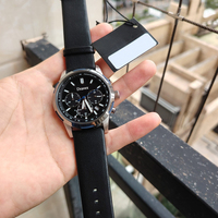Montre à quartz classique de luxe pour homme Bosst, faible MOQ, aiguilles lumineuses, étanche, chronographe en cuir HB pour homme