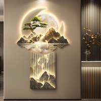 Art mural en cristal LED 3D sur mesure, œuvre d'art de luxe pour hôtel