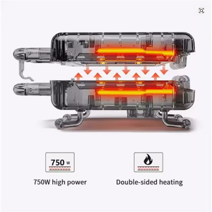 Plancha Eléctrica Automática Antiadherente con Placas Triangulares de 700W, Termostato Ajustable, Función para Mantener Caliente, Plástico, 2 en 1, para Sándwiches y Waffles - Product Image 4