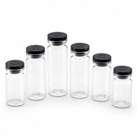 Flacons en verre transparent stériles, 2 ml, 3 ml, 5 ml, 7 ml, 10 ml, emballage en verre de qualité cosmétique à vendre