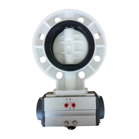Válvula solenoide de interruptor de límite de efecto simple doble FRPP UPVC PPH válvula de mariposa de oblea neumática válvula de bola de 2 vías y 3 vías