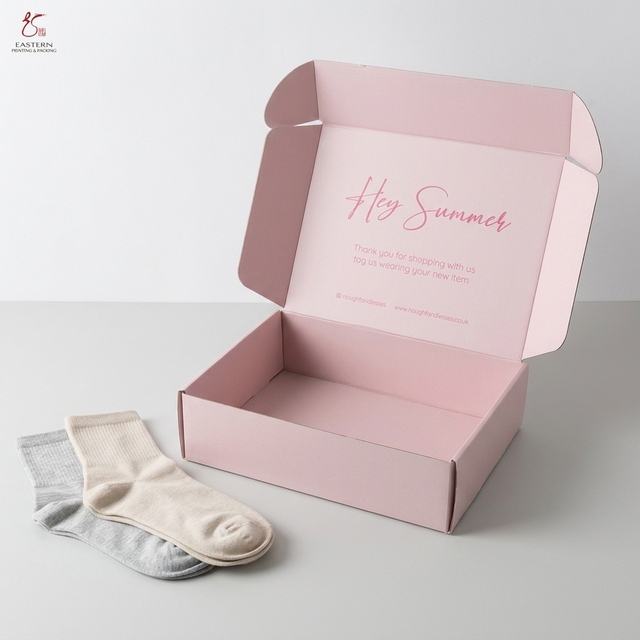 Custom Logo Corrugated Shipping Box Socks & Clothes Packaging High-end Postal Subscription Mailing Box