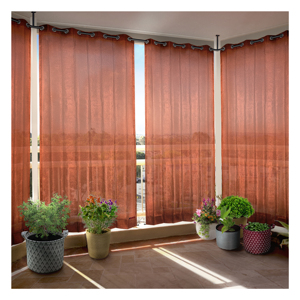 Brown HDPE Eyelet Outdoor <b>Curtains</b> 150 GSM with Warm Earthy Tones and Elegant Weather Resistant Styling for Cozy Outdoor Living - Product Image 1
