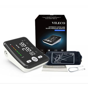 Profissional certificado superior braço pressão arterial Monitor Digital LCD Sphygmomanometer com voz relatório com 2 memória do usuário - Product Image 5