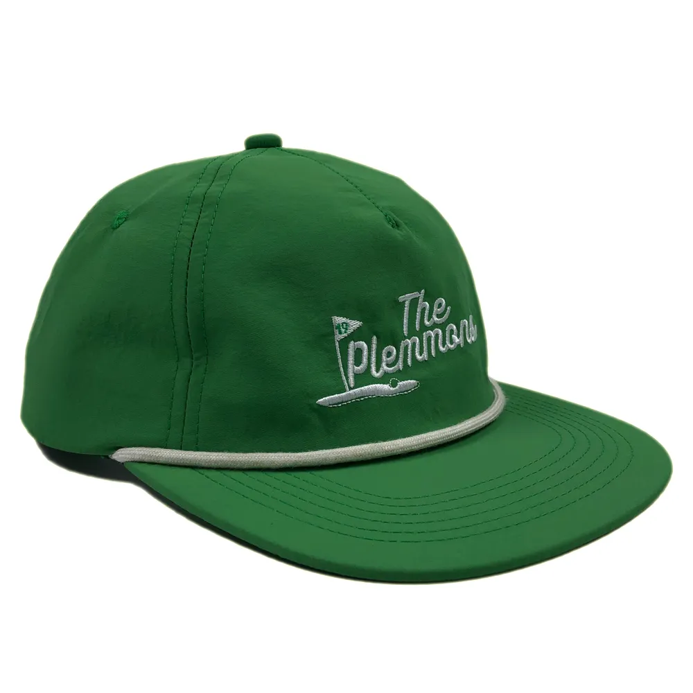 Golf yeşil naylon halat şapka su geçirmez işlemeli snapback şapka erkekler için özel düğün hediyeleri yapılandırılmamış baskı 5 panelli başlıklar